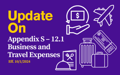Update on Appendix S – 12.1 Business and Travel Expenses [New]