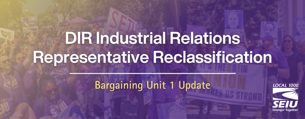 DIR Industrial Relations Representative Reclassification