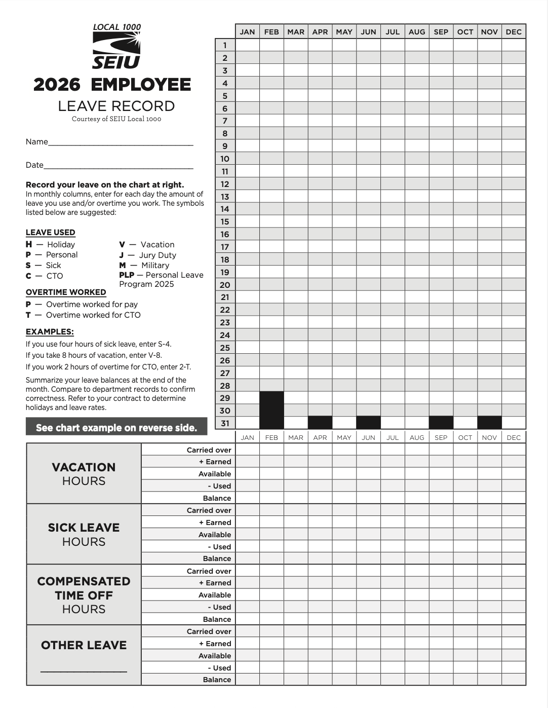 2026 Employee Leave Record