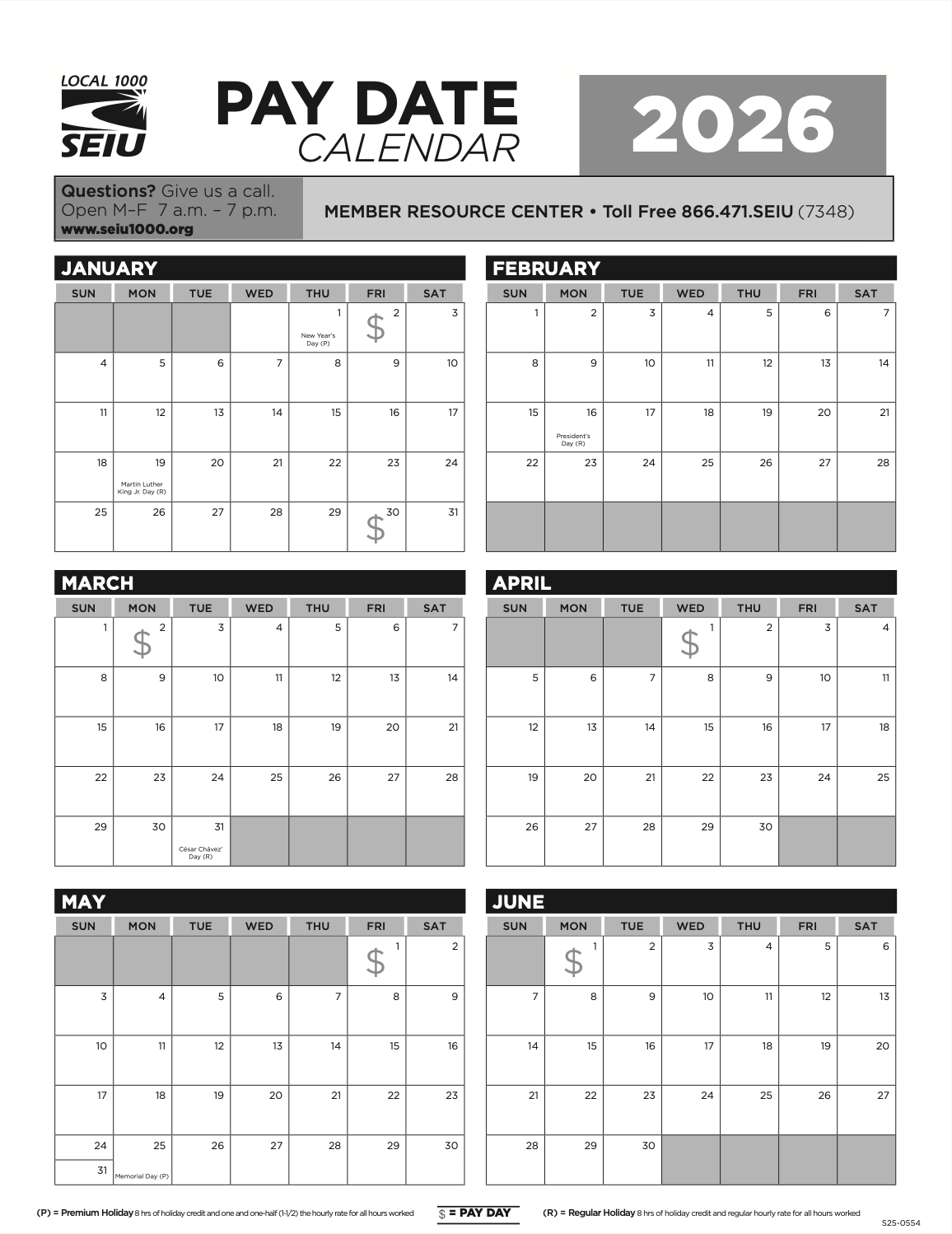 2026 Pay Date Calendar