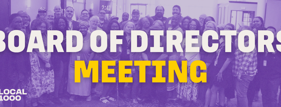 August 15-16: Board of Directors Meeting