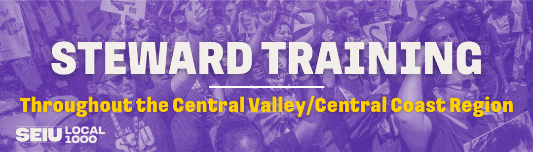 Central Valley Region Steward Training RSVP Form